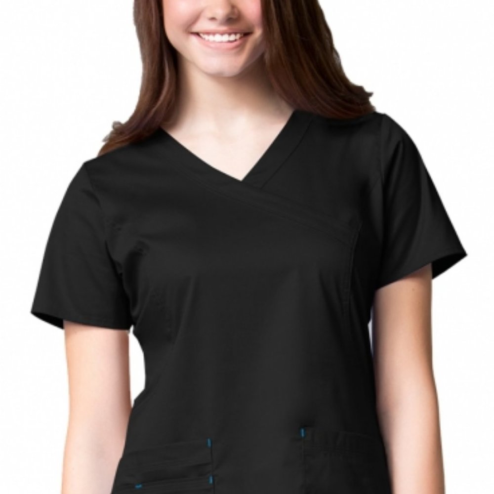 Maevn Mock Wrap Scrub Top L # 1102
